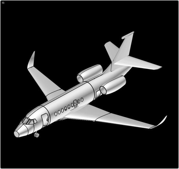3d falcon 2000s business jet - Falcon 2000S Business Jet Solid Assembly Model by RodgerSaintJohn